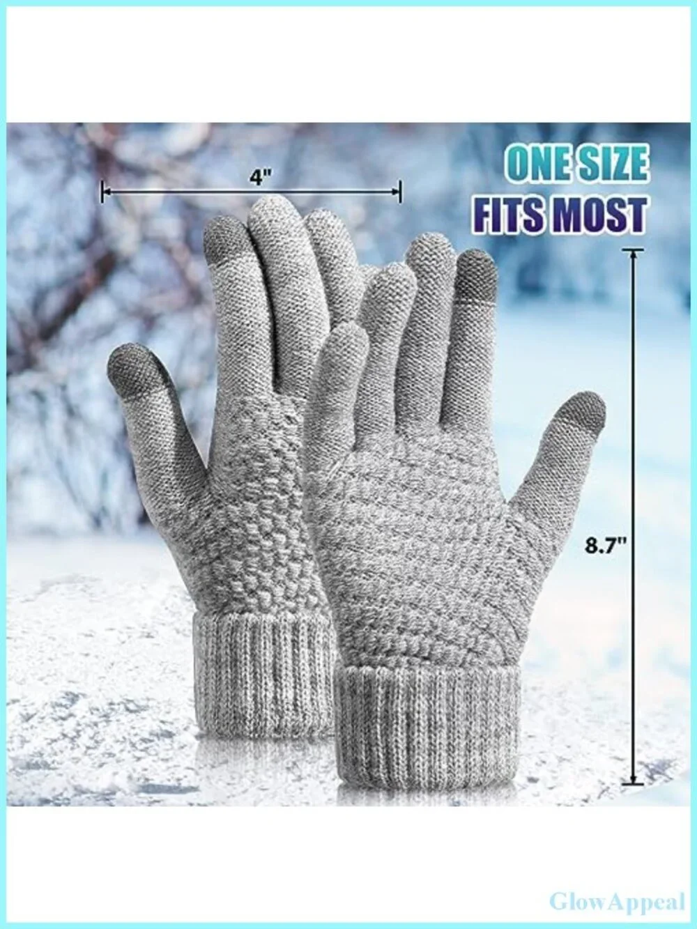 Women's Winter Gloves 4 Pack Touchscreen Acrylic Knit Gloves Fleece Lined